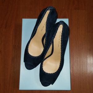 Antonio Melani Luna Marine Blue Suede Heels